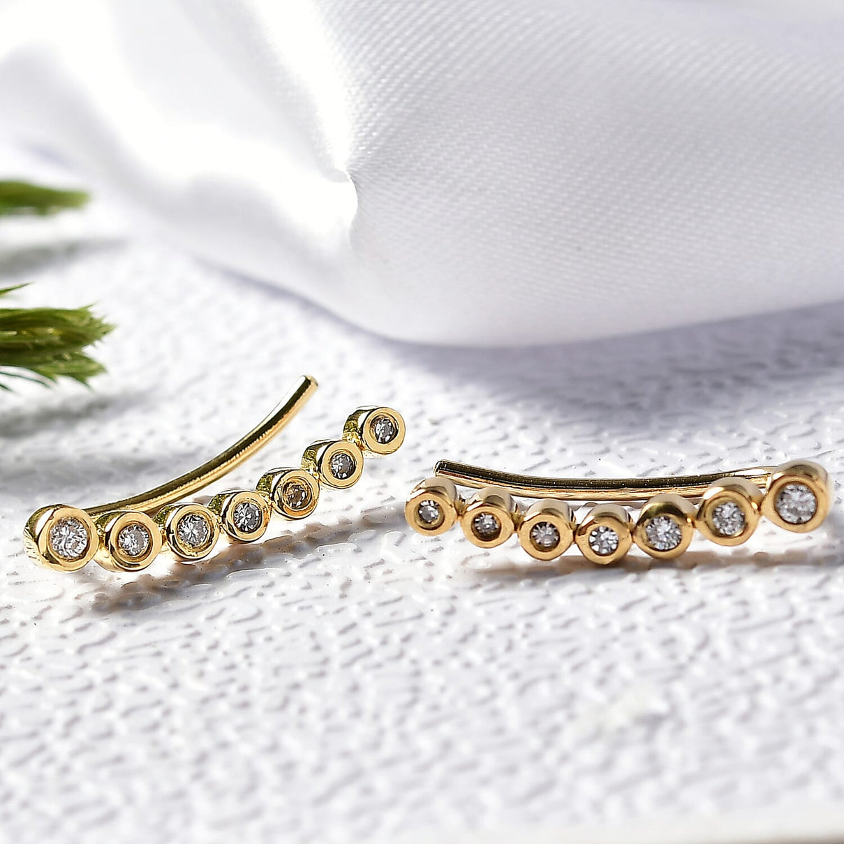 LUXURIANT Lab Grown Diamond Ear Climber Earring in 18K Vermeil Yellow Gold Over Sterling Silver 0.25 Ct. (SI-GH) 8263100 2