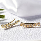 Luxuriant - Lab Grown Diamond (SI-GH) Climber Earring with Clasp in 18K Vermeil Yellow Gold Plated Sterling Silver 0.26 Ct.