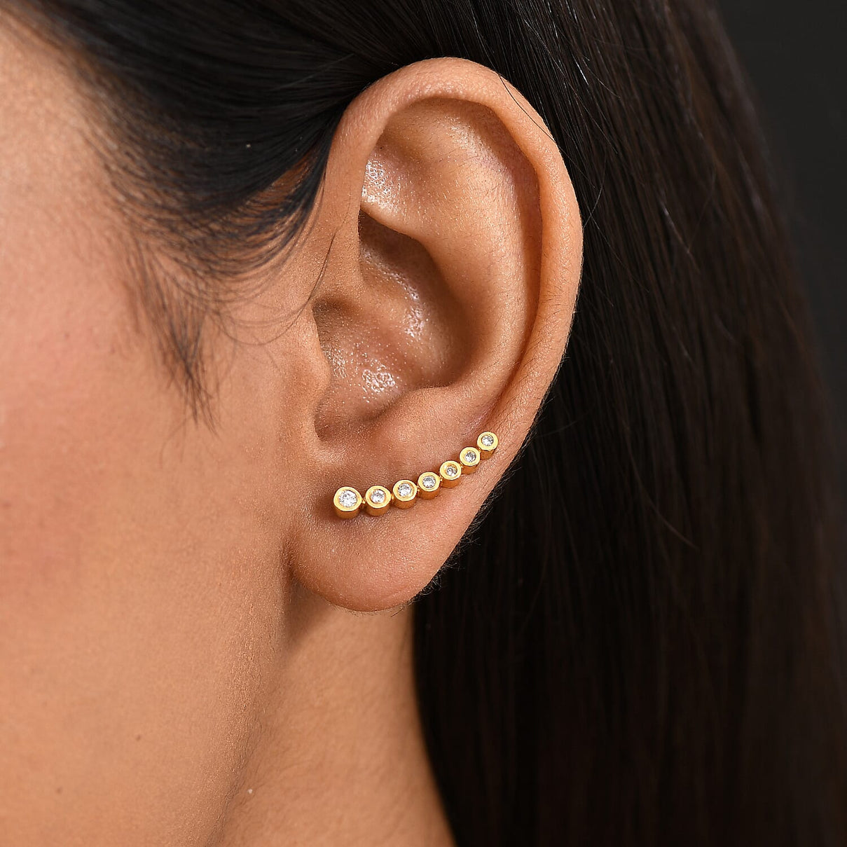 LUXURIANT Lab Grown Diamond Ear Climber Earring in 18K Vermeil Yellow Gold Over Sterling Silver 0.25 Ct. (SI-GH) 8263100 3