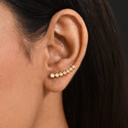 Luxuriant - Lab Grown Diamond (SI-GH) Climber Earring with Clasp in 18K Vermeil Yellow Gold Plated Sterling Silver 0.26 Ct.