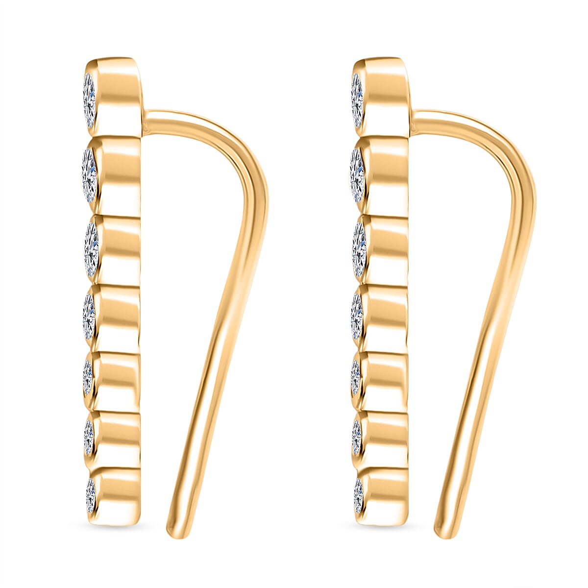 LUXURIANT Lab Grown Diamond Ear Climber Earring in 18K Vermeil Yellow Gold Over Sterling Silver 0.25 Ct. (SI-GH) 8263100 4