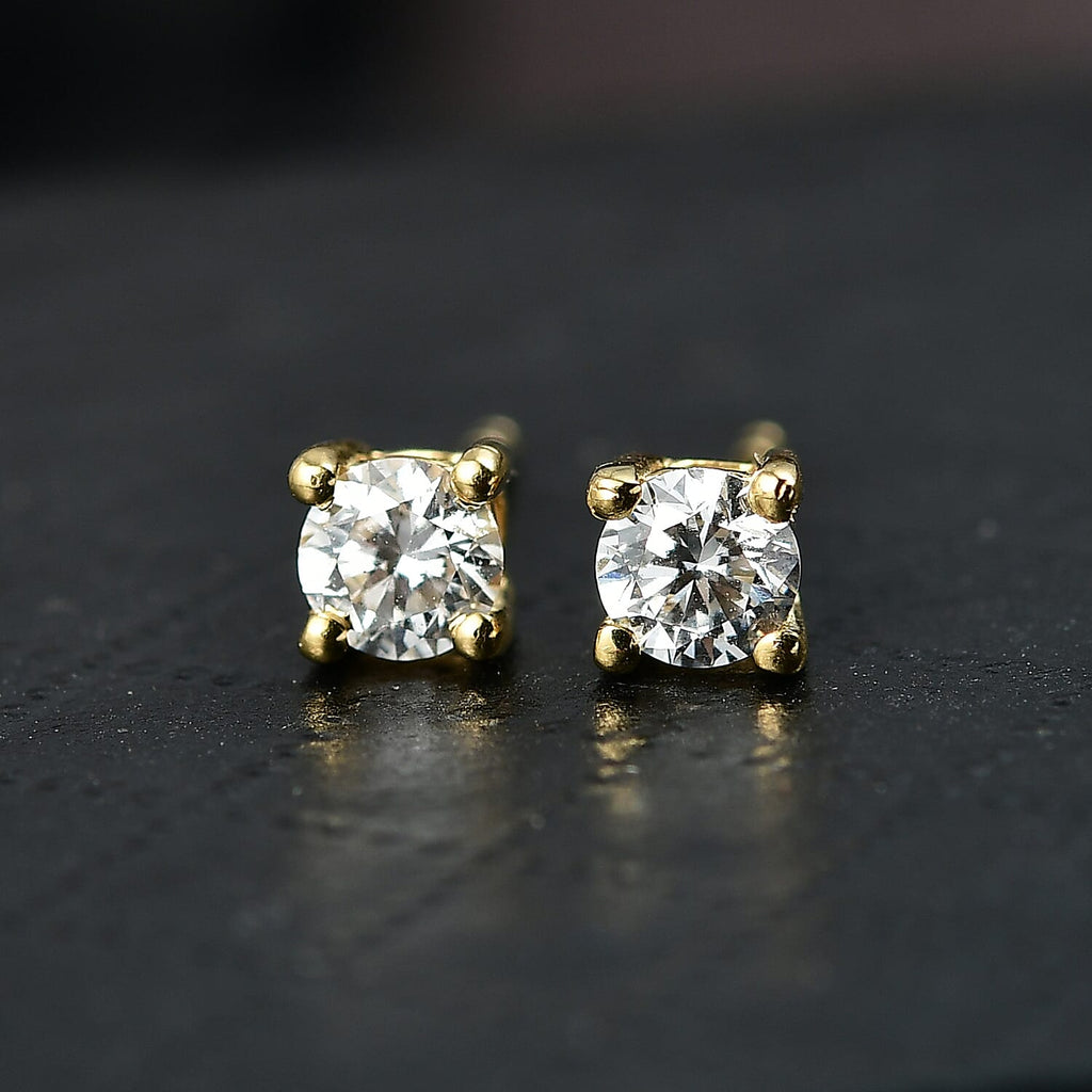 Luxuriant Lab Grown Diamond (SI-GH) Earring with Push Back in 18K Vermeil Yellow Gold Plated Sterling Silver 0.51 Ct.