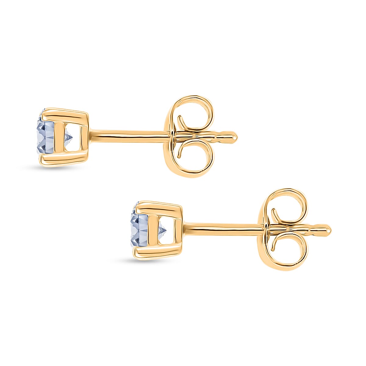 LUXURIANT 0.5 Ct. Lab Grown Diamond Solitaire Stud Earring with Push Back in 18K Vermeil Yellow Gold Plated Sterling Silver (SI-GH) 8360018 4