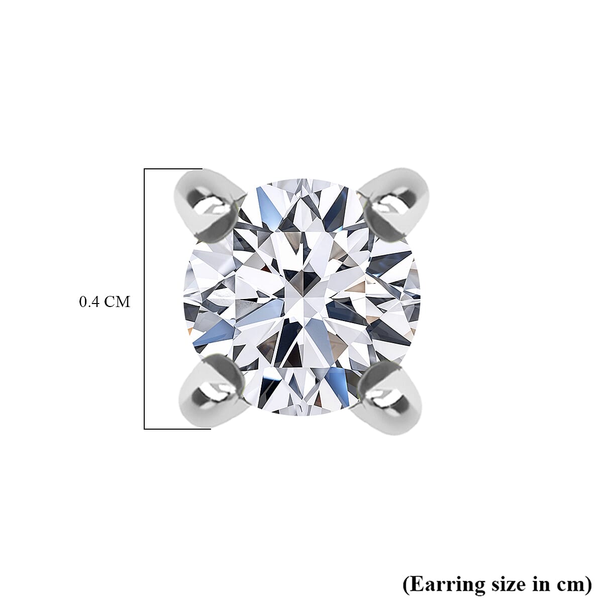 LUXURIANT 0.5 Ct. Lab Grown Diamond Solitaire Stud Earring with Push Back in Rhodium Overlay Sterling Silver (SI-GH) 8360017 5