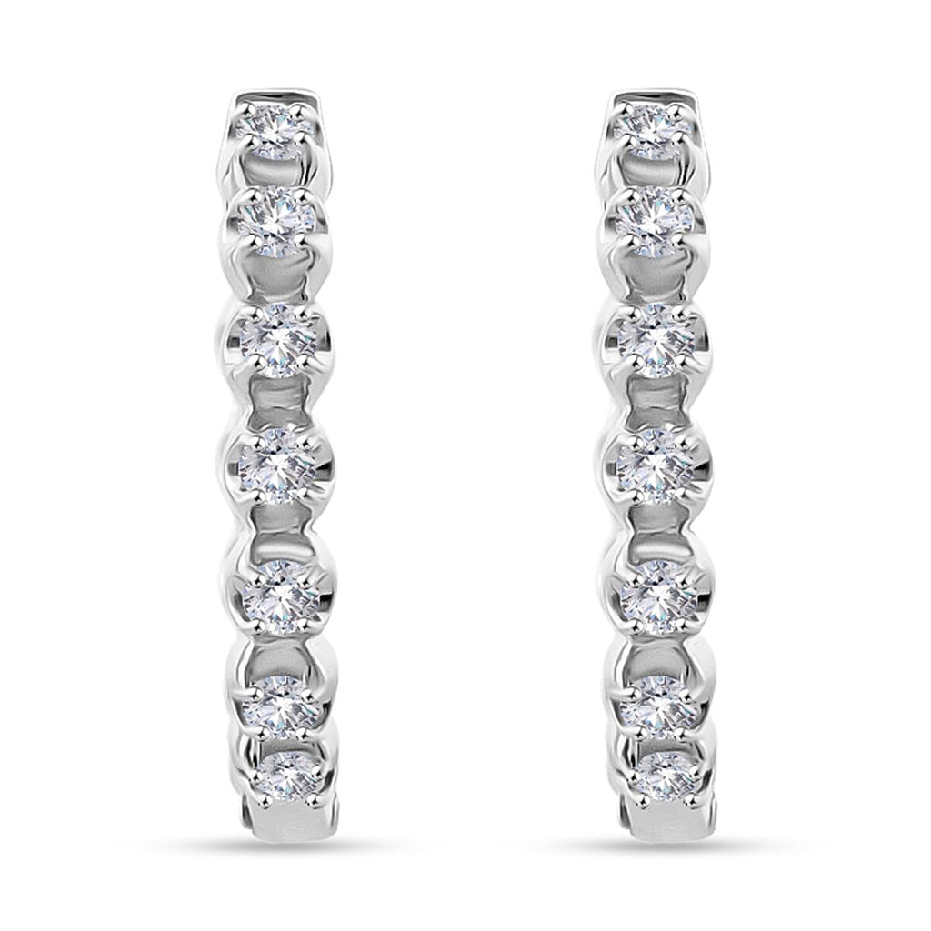 Luxuriant Lab Grown Diamond Earring in Rhodium Overlay Sterling Silver 1.00 Ct.