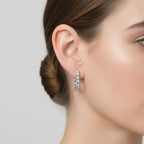 Luxuriant Lab Grown Diamond Earring in Rhodium Overlay Sterling Silver 1.00 Ct.