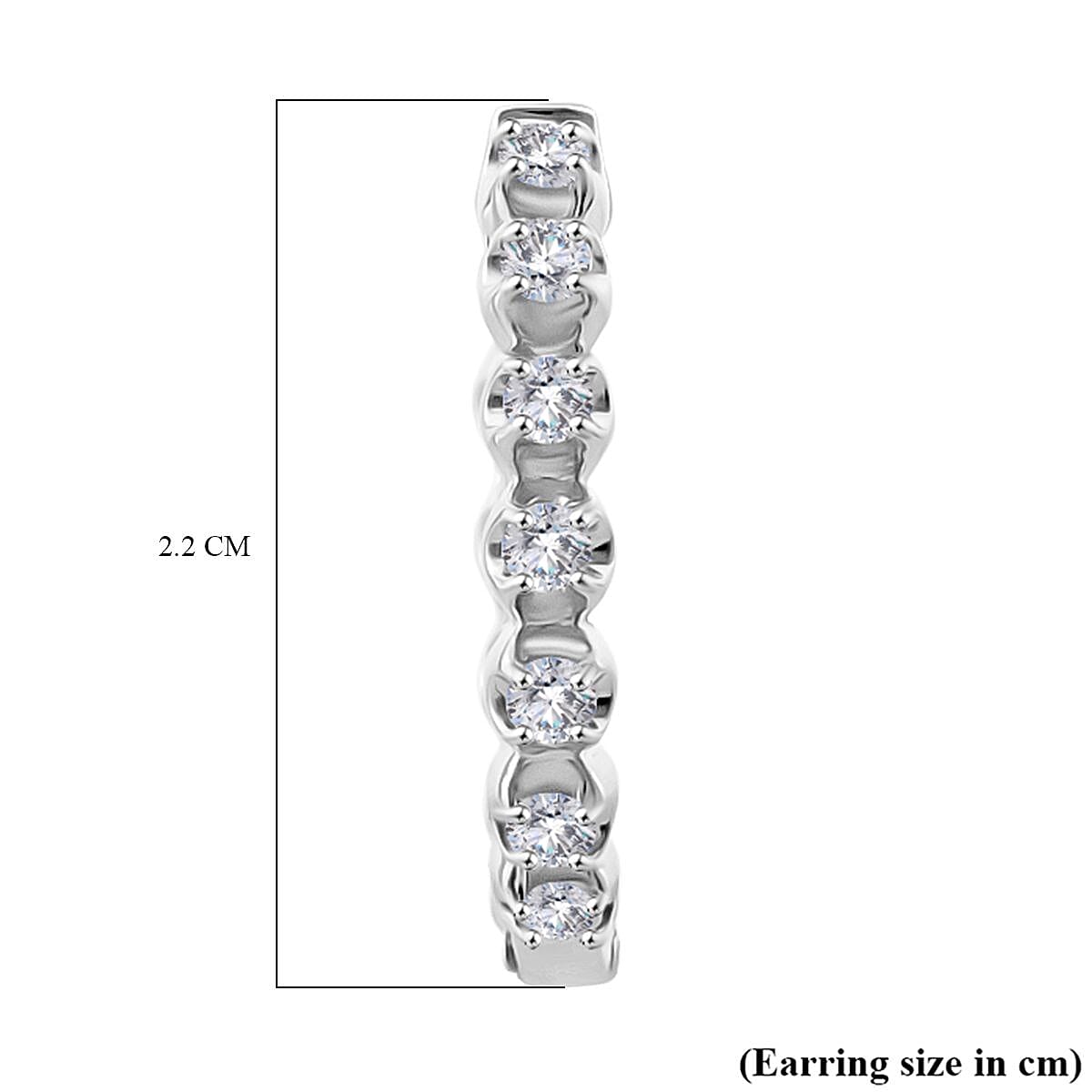 LUXURIANT 1 Ct. Lab Grown Diamond Hoop Earrings in Rhodium Sterling Silver 8380123 5