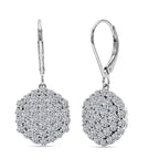 Hollywood Boulevard Collection -Luxuriant - Lab Grown Diamond (SI G-H) Earring with Lever Back in Rhodium Overlay Sterling Silver 3.00 Ct.