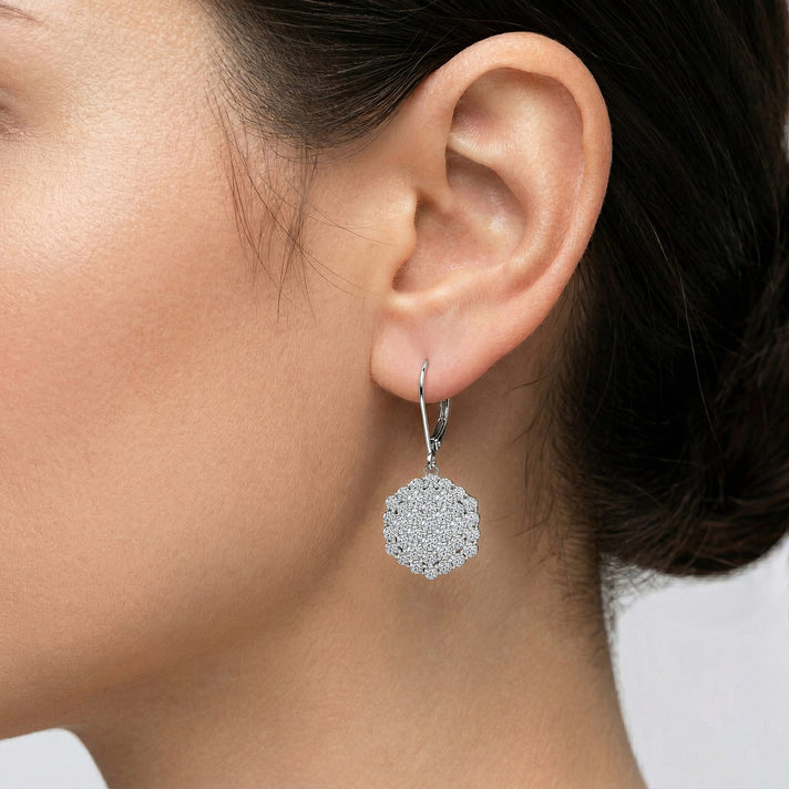Red Carpet Collection -Luxuriant - Lab Grown Diamond (SI G-H) Earring with Lever Back in Rhodium Overlay Sterling Silver 3.00 Ct. 8556624 2