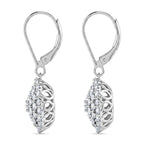 Hollywood Boulevard Collection -Luxuriant - Lab Grown Diamond (SI G-H) Earring with Lever Back in Rhodium Overlay Sterling Silver 3.00 Ct.