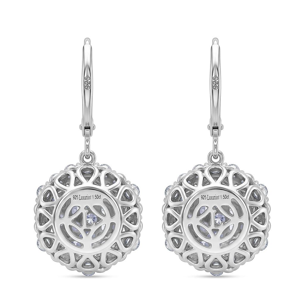 Hollywood Boulevard Collection -Luxuriant - Lab Grown Diamond (SI G-H) Earring with Lever Back in Rhodium Overlay Sterling Silver 3.00 Ct.