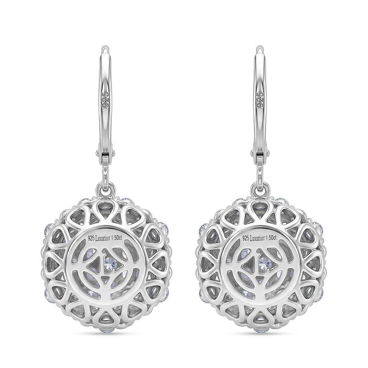 Red Carpet Collection -Luxuriant - Lab Grown Diamond (SI G-H) Earring with Lever Back in Rhodium Overlay Sterling Silver 3.00 Ct. V32515485 5