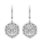 Hollywood Boulevard Collection -Luxuriant - Lab Grown Diamond (SI G-H) Earring with Lever Back in Rhodium Overlay Sterling Silver 3.00 Ct.