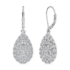 Luxuriant Lab Grown Diamond (SI-GH) Earring with Lever Back in Rhodium Overlay Sterling Silver