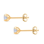 Luxuriant Diamond Lab Grown Diamond (VS-EF) Earring with Push Back in Vermeil Yellow Gold Plated Sterling Silver 0.50 Ct.