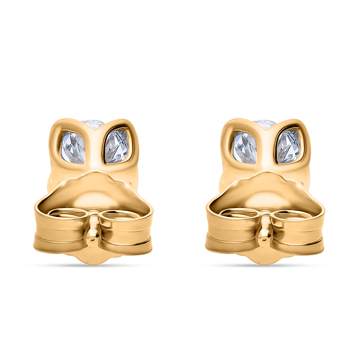 LUXURIANT 0.50 Ct. Lab Grown Diamond Solitaire Stud Earring with Push Back in Vermeil Yellow Gold Plated Sterling Silver 8132139 4