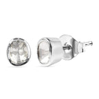 Luxuriant - Lab Grown Diamond Earring with Push Post in Rhodium Overlay Sterling Silver