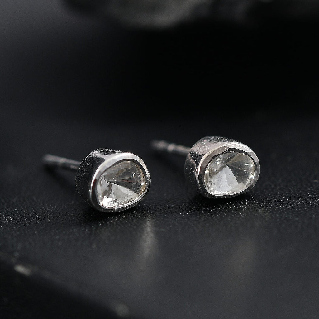 Luxuriant - Lab Grown Diamond Earring with Push Post in Rhodium Overlay Sterling Silver