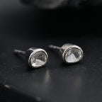 Luxuriant - Lab Grown Diamond Earring with Push Post in Rhodium Overlay Sterling Silver
