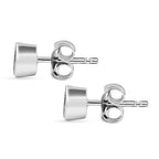 Luxuriant - Lab Grown Diamond Earring with Push Post in Rhodium Overlay Sterling Silver