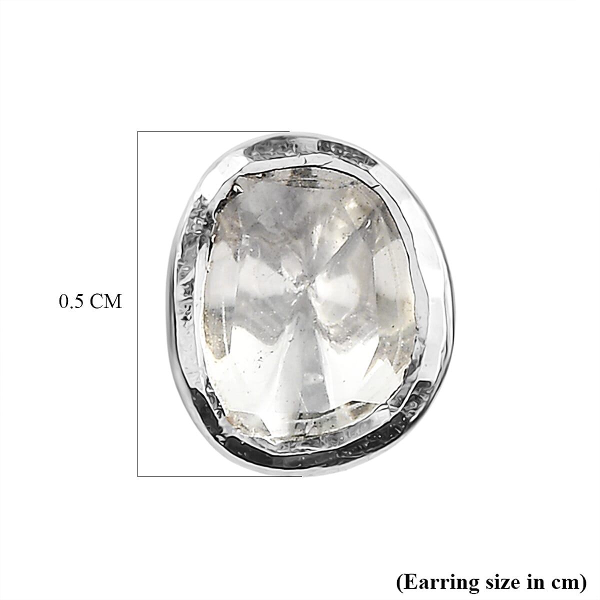 LUXURIANT Lab Grown Diamond Solitaire Stud Earring with Push Post in Rhodium Overlay Sterling Silver 8551440 5