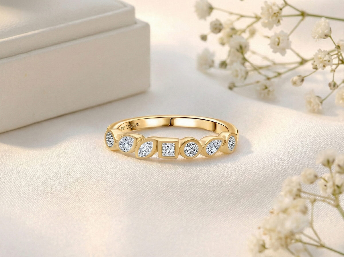 LUXURIANT Lab Grown Diamond 7-Stone Ring in 18K Vermeil Yellow Gold Plated Sterling Silver (SI-GH) 8343558 2