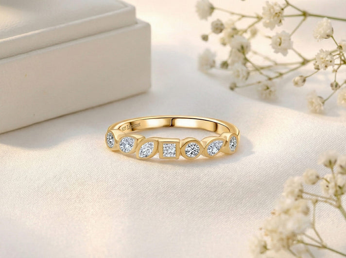 LUXURIANT Lab Grown Diamond 7-Stone Ring in 18K Vermeil Yellow Gold Plated Sterling Silver (SI-GH) 8343558 2