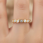 Luxuriant SI-GH Lab Grown Diamond Eternity Ring in 18K Vermeil Yellow Gold Plated Sterling Silver 0.50 cts