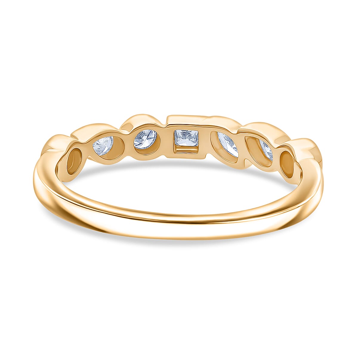 LUXURIANT Lab Grown Diamond 7-Stone Ring in 18K Vermeil Yellow Gold Plated Sterling Silver (SI-GH) 8343558 5