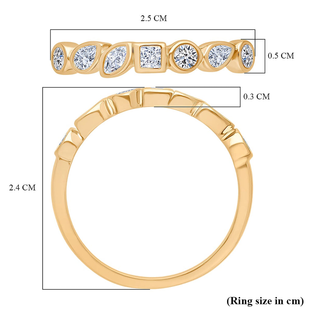 Luxuriant SI-GH Lab Grown Diamond Eternity Ring in 18K Vermeil Yellow Gold Plated Sterling Silver 0.50 cts
