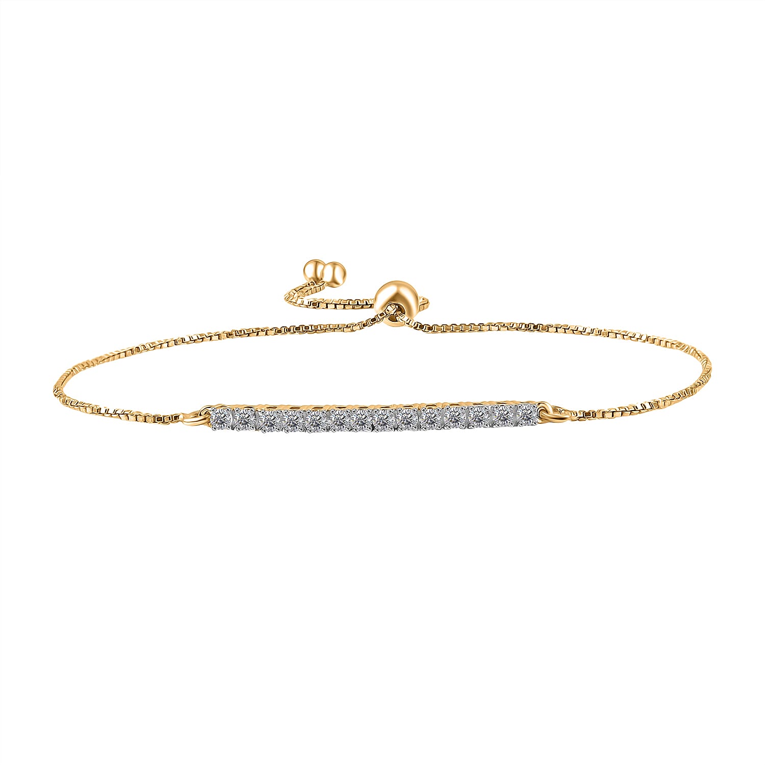 LUXURIANT 0.5 Ct. Lab Grown Diamond Cluster Bracelet in 18K Vermeil Yellow Gold Sterling Silver 8356113 0