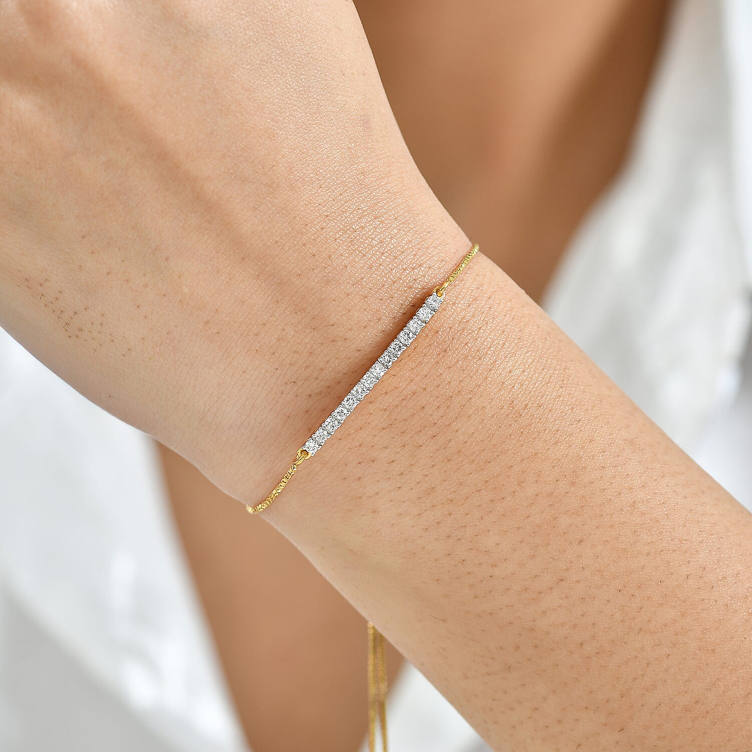 LUXURIANT 0.5 Ct. Lab Grown Diamond Cluster Bracelet in 18K Vermeil Yellow Gold Sterling Silver 8356113 3