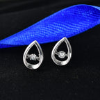 Luxuriant SI-G-H Lab Grown Diamond Push Back Earring in Rhodium Overlay Sterling Silver