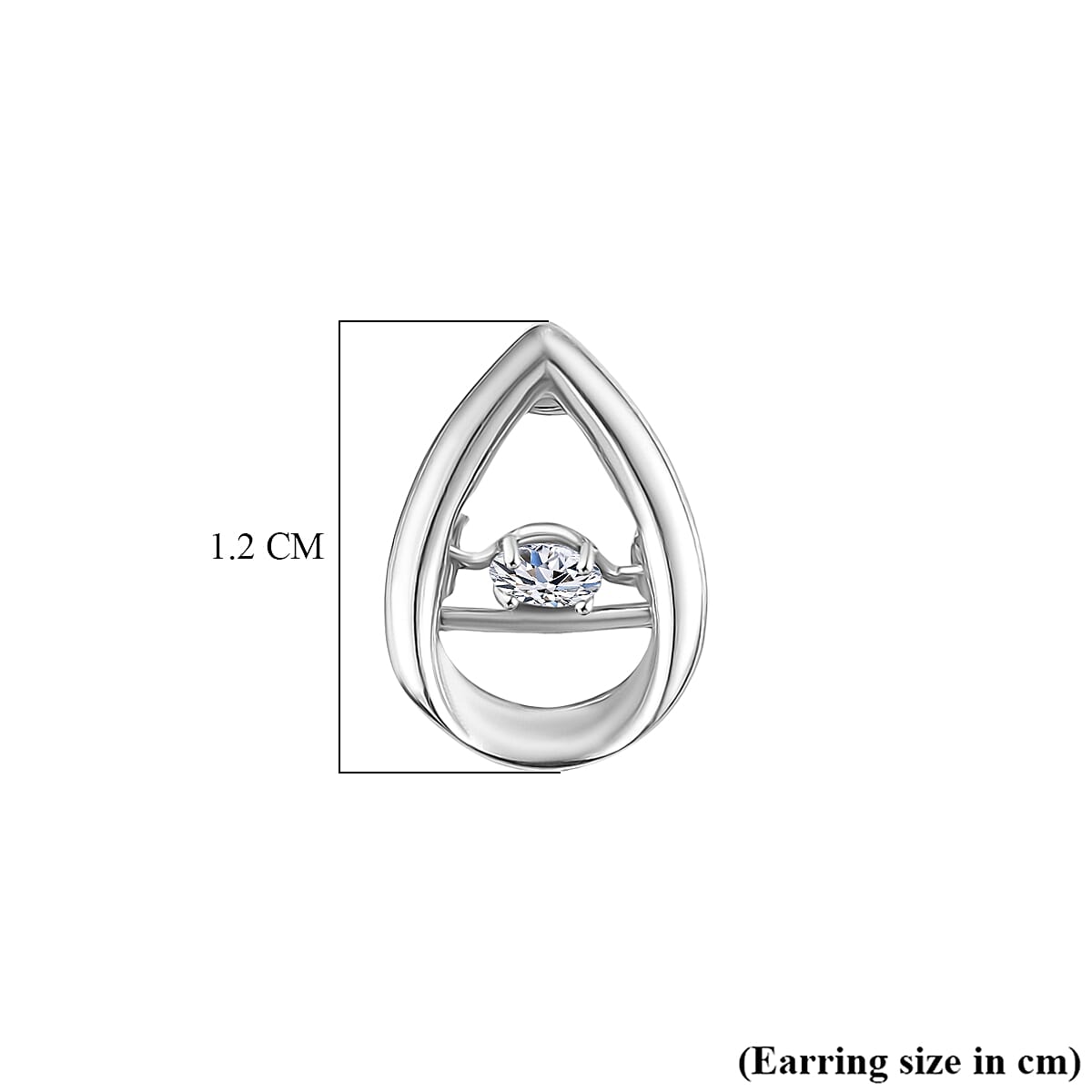 LUXURIANT Lab Grown Diamond TearDrop Solitaire Earring in Rhodium Overlay Sterling Silver 0.21 Ct. 8466147 6