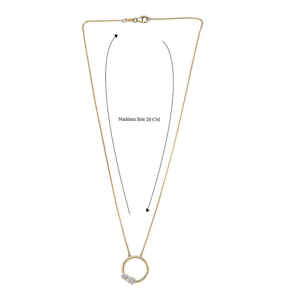 Luxuriant Lab Grown Diamond (VS-EF) Necklace (Size 20) with Lobster Clasp in 18K Vermeil Yellow Gold Plated Sterling Silver 0.79 Ct.
