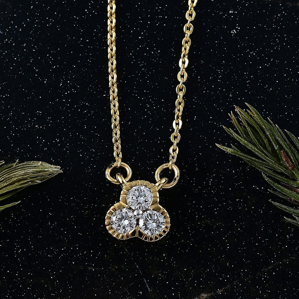 Luxuriant Lab Grown Diamond (SI-GH) Necklace (Size 20) in 18K Vermeil Yellow Gold Plated Sterling Silver 0.25 Ct.