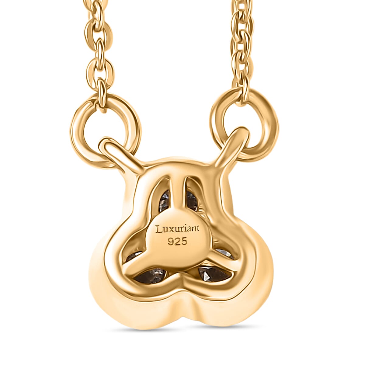 LUXURIANT Lab Grown Diamond Trilogy Necklace (Size 20) in 18K Vermeil Yellow Gold Plated Sterling Silver (SI-GH) 8286246 5