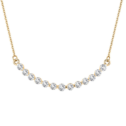 LUXURIANT SI-G-H Lab Grown Diamond Necklace (Size - 20) in 18K Vermeil Yellow Gold Plated Sterling Silver 1.01 Ct.