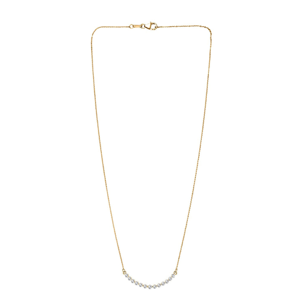 LUXURIANT SI-G-H Lab Grown Diamond Necklace (Size - 20) in 18K Vermeil Yellow Gold Plated Sterling Silver 1.01 Ct.