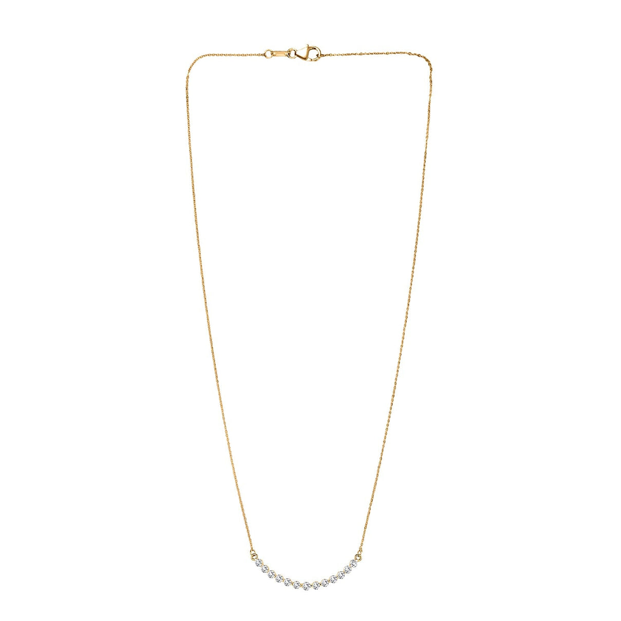 LUXURIANT 1 Ct. Lab Grown Diamond Necklace (Size - 20) in 18K Vermeil Yellow Gold Plated Sterling Silver (SI-G-H) 8381328 4