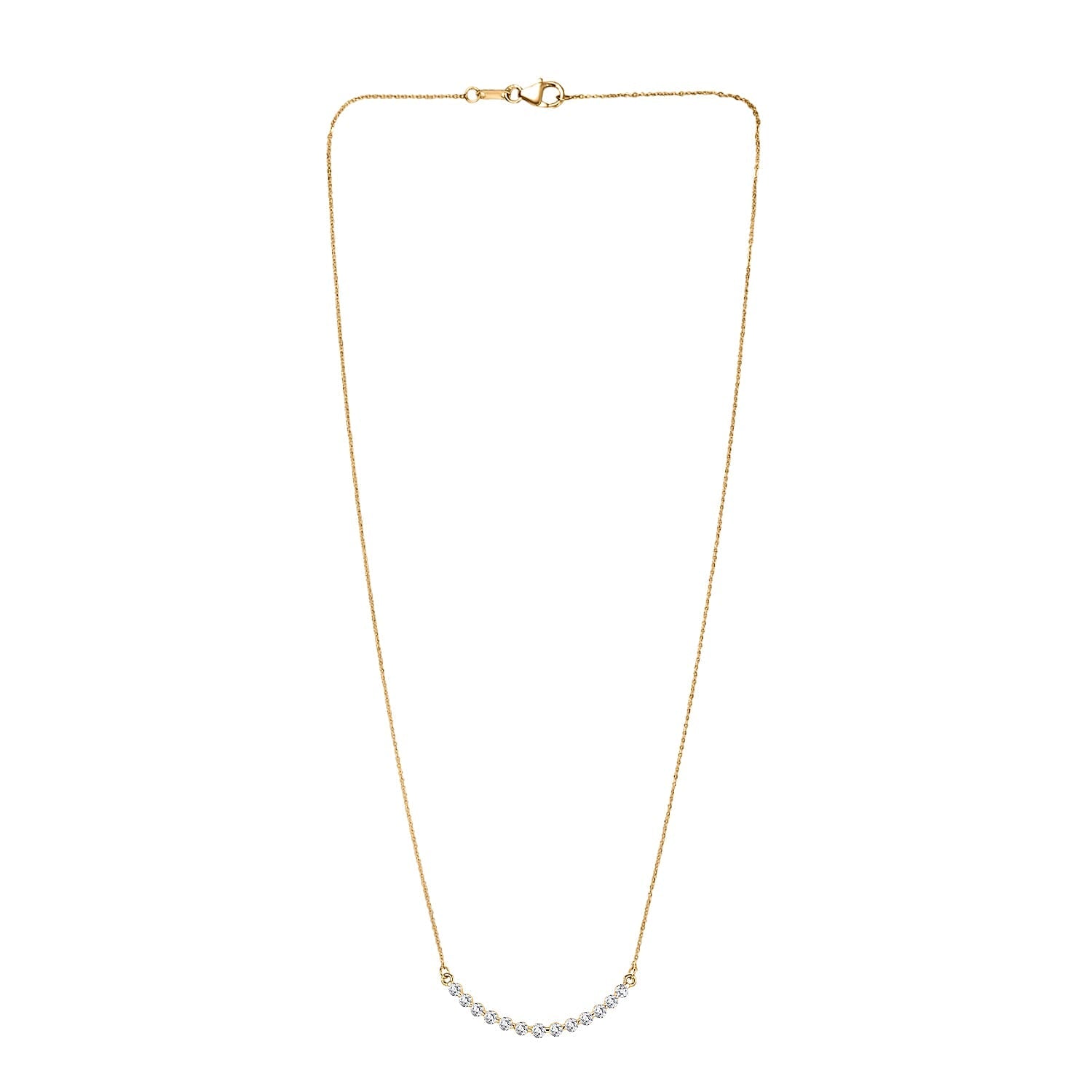 LUXURIANT 1 Ct. Lab Grown Diamond Necklace (Size - 20) in 18K Vermeil Yellow Gold Plated Sterling Silver (SI-G-H) 8381328 4