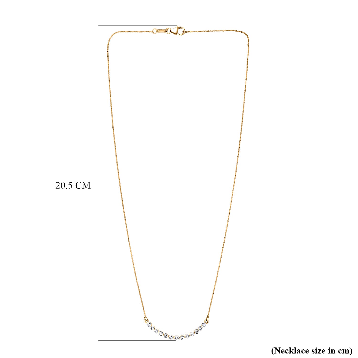 LUXURIANT 1 Ct. Lab Grown Diamond Necklace (Size - 20) in 18K Vermeil Yellow Gold Plated Sterling Silver (SI-G-H) 8381328 6