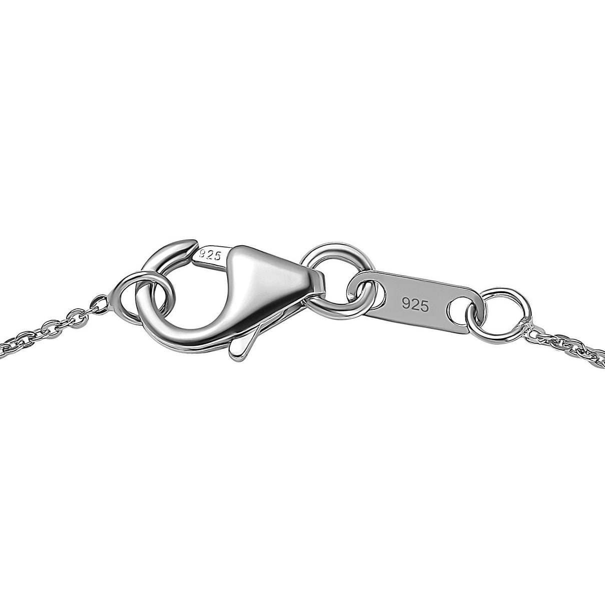 LUXURIANT Lab Grown Diamond Toi Et Moi Necklace (Size - 20) in Rhodium Overlay Sterling Silver 0.79 Ct. 8281109 5