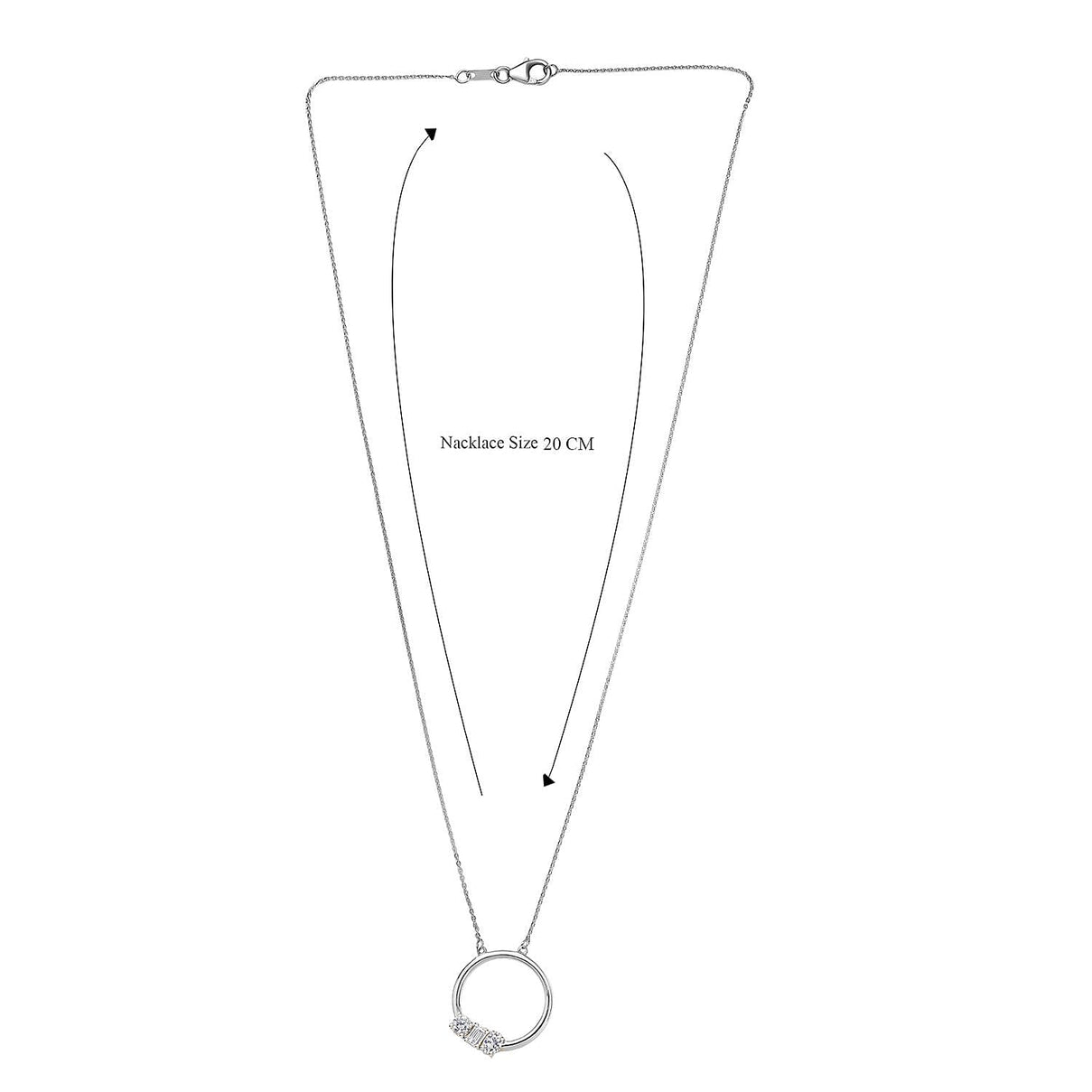 LUXURIANT Lab Grown Diamond Toi Et Moi Necklace (Size - 20) in Rhodium Overlay Sterling Silver 0.79 Ct. 8281109 6