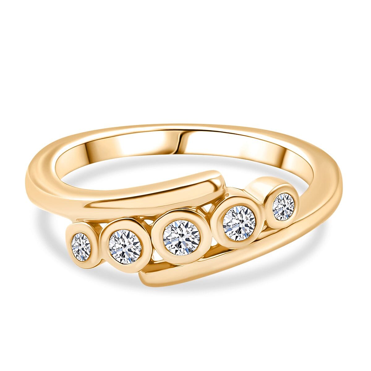 Luxuriant Lab Grown Diamond Ring in 18K Vermeil Yellow Gold Plated Sterling Silver 8261544 0
