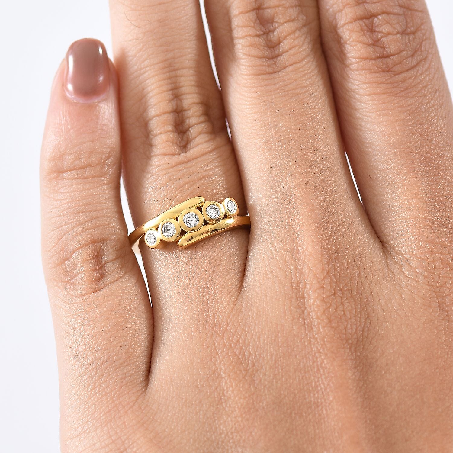 Luxuriant Lab Grown Diamond Ring in 18K Vermeil Yellow Gold Plated Sterling Silver 8261544 3