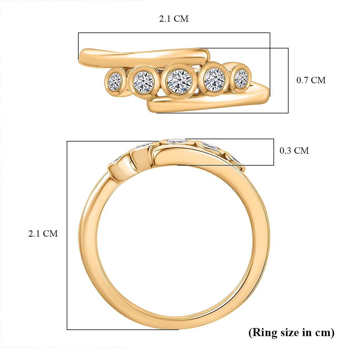 Luxuriant Lab Grown Diamond Ring in 18K Vermeil Yellow Gold Plated Sterling Silver 8261544 6