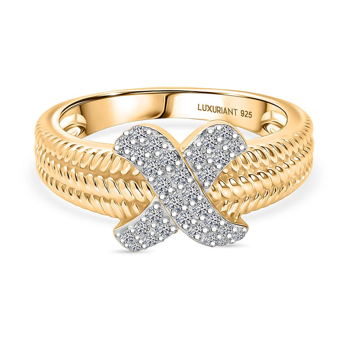 LUXURIANT Lab Grown Diamond Ring in 18K Vermeil Yellow Gold Plated Sterling Silver (SI-GH) 8274869 1