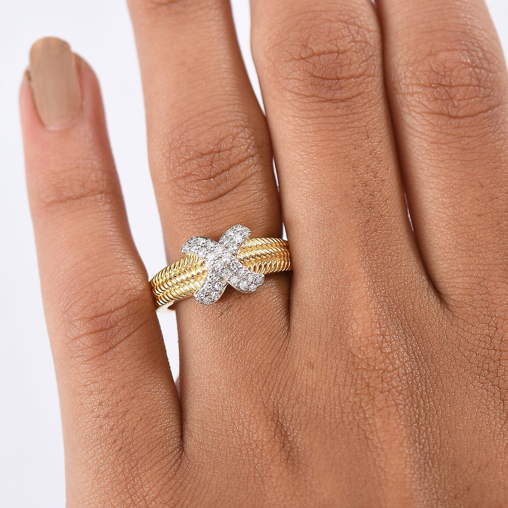 Luxuriant Lab Grown Diamond (SI-GH) Ring in 18K Vermeil Yellow Gold Plated Sterling Silver 0.33 Ct.