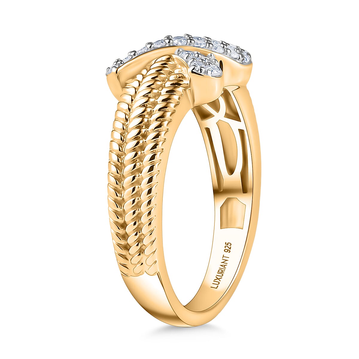 LUXURIANT Lab Grown Diamond Ring in 18K Vermeil Yellow Gold Plated Sterling Silver (SI-GH) 8274870 4